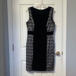 Enfocus Studio Black and White Patterned Mini Dress